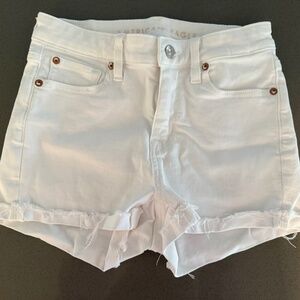 American Eagle White Jean Short - High V-Rise Shortie